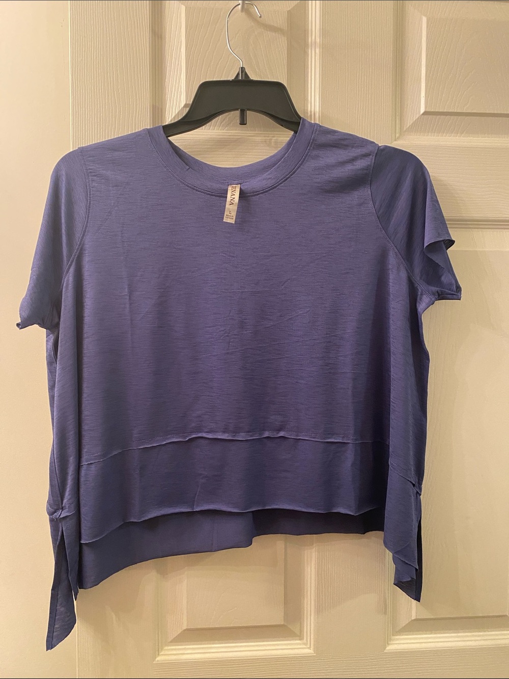 Zenana Purple Layered Short-Sleeve Women's Top